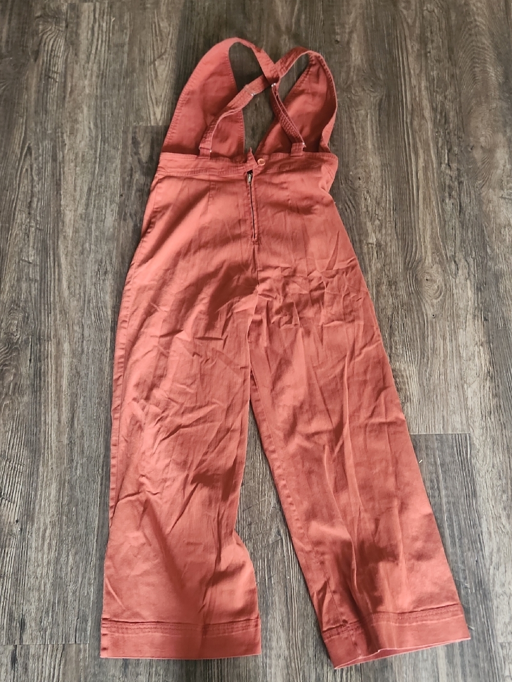 Dollhouse Wide-Leg Suspender Jumpsuit in Rust